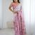 pink floral beads and stones georgette designer saree with matching blouse