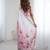pink floral beads and stones georgette designer saree with matching blouse