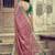 Pink ethnic motifs embroidered silk blend heavy work saree