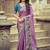 Lavender ethnic motifs zari silk blend heavy work saree
