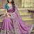 Lavender ethnic motifs zari silk blend heavy work saree
