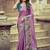 Lavender ethnic motifs zari silk blend heavy work saree