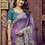 Purple ethnic motifs embroidered silk blend heavy work saree