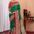 Green ethnic motifs silk blend saree