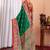 Green ethnic motifs silk blend saree