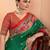 Green ethnic motifs silk blend saree