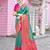turquoise woven design zari saree