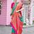 turquoise woven design zari saree