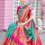 turquoise woven design zari saree