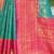 turquoise woven design zari saree