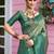 green ethnic motifs woven design zari detail kanjeevaram saree