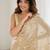 gold ethnic motifs beads and stones satin heavy work saree