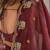 maroon ethnic motifs beads and stones satin heavy work saree