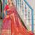 pink & red ethnic motifs woven design zari kanjeevaram saree