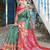 turquoise blue & pink ethnic motifs woven design zari kanjeevaram saree