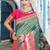 turquoise blue & pink ethnic motifs woven design zari kanjeevaram saree