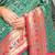 turquoise blue & pink ethnic motifs woven design zari kanjeevaram saree