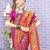 pink ethnic motifs woven design zari detail kanjeevaram saree