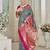 pink & green ethnic motifs woven design zari art silk blend kanjeevaram saree