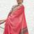 beige floral printed crepe bagru saree