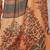 beige floral printed crepe bagru saree