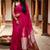 magenta zari cotton blend handloom khadi saree