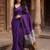 purple zari cotton blend khadi saree