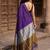 purple zari cotton blend khadi saree