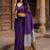 purple zari cotton blend khadi saree