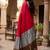 red woven design zari cotton blend khadi saree