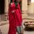 red woven design zari cotton blend khadi saree