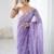 lavender women lavendar embellished beads & stones chiffon designer saree