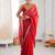 Red ombre sequinned tissue saree