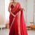 Red ombre sequinned tissue saree