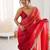Red ombre sequinned tissue saree