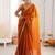 Orange sequinned tissue saree