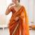 Orange sequinned tissue saree