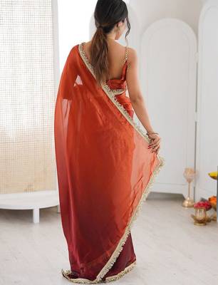 Multicolor ombre sequinned tissue saree 3