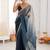 Blue ombre sequinned tissue saree