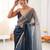 Blue ombre sequinned tissue saree