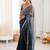 Blue ombre sequinned tissue saree