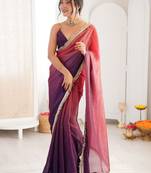Multicolor ombre zari tissue designer saree