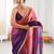 Multicolor ombre zari tissue designer saree