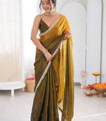 Multicolor ombre zari tissue saree