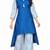 Women's Royal Blue High-Low Kurti with Floral Printed Palazzo Set