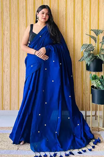 Teal embellished saree with blouse