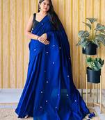 Teal embellished saree with blouse