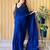 Teal embellished saree with blouse