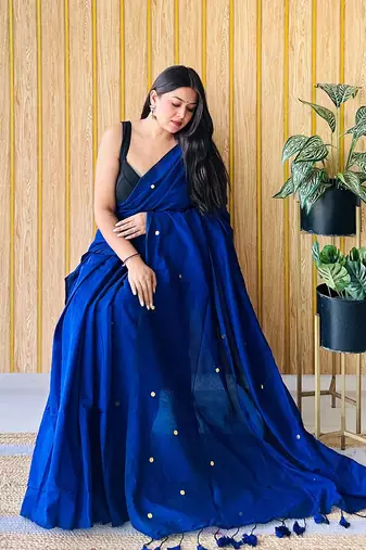 Teal embellished saree with blouse