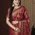Red ethnic motif zari woven kanjeevaram saree